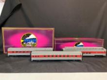 MTH Gulf Mobile & Ohio Scale 70? ABS Sleeper/ Diner & Observation Car