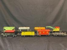 (8) Early Pre War Lionel Freight Cars & Crane