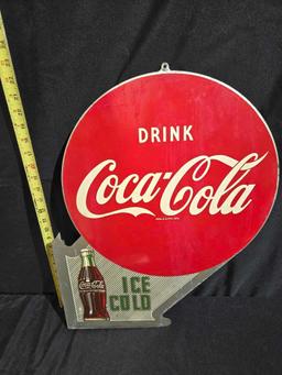 Double Sided Coca Cola Metal Wall Mount Flange Sign