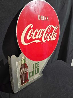 Double Sided Coca Cola Metal Wall Mount Flange Sign