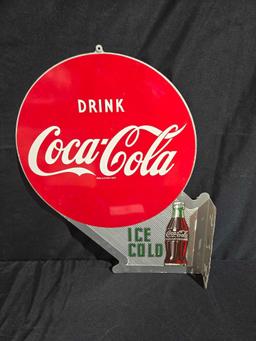 Double Sided Coca Cola Metal Wall Mount Flange Sign