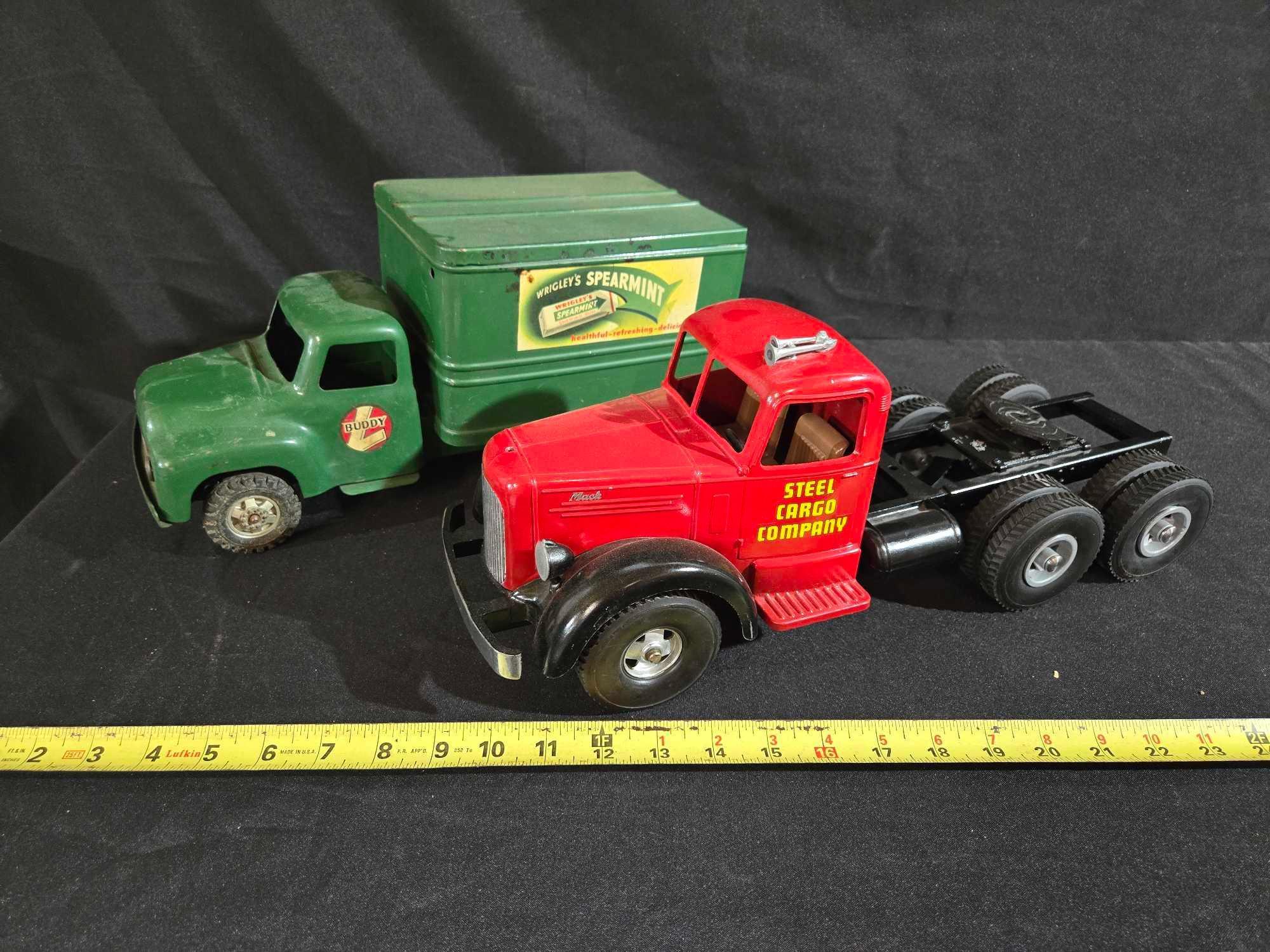 Mack Steel Cargo Co Truck & Buddy L Wrigleys Spearmint Gum Truck