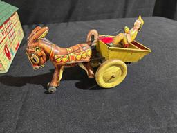 Wind Up Tin Toy, Tin Soldier's, Truck Bed, Tin Buildings