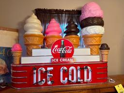 Neon Coca Cola Display & Plastic Ice Cream Cones