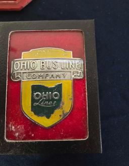 Ohio Bus Line Company Badge and Double Sided School Crossing Sign