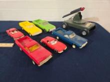 Buddy L Army Cannon & Classic Plastic Cars