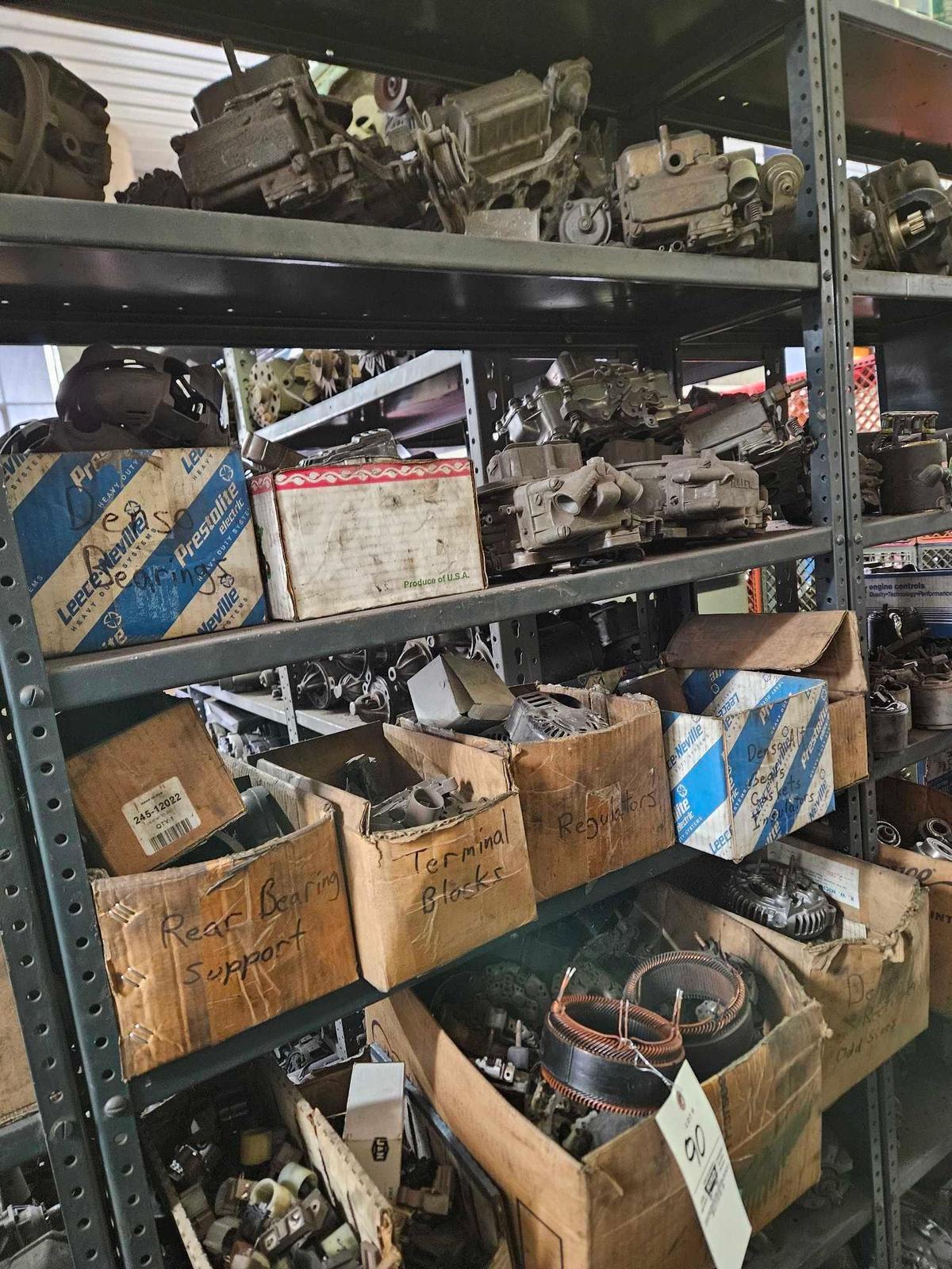 Carburetors, parts, contents of shelf