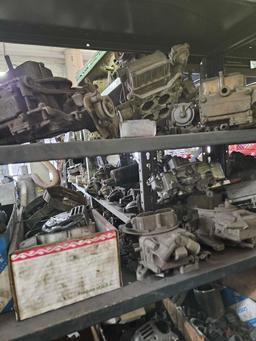 Carburetors, parts, contents of shelf