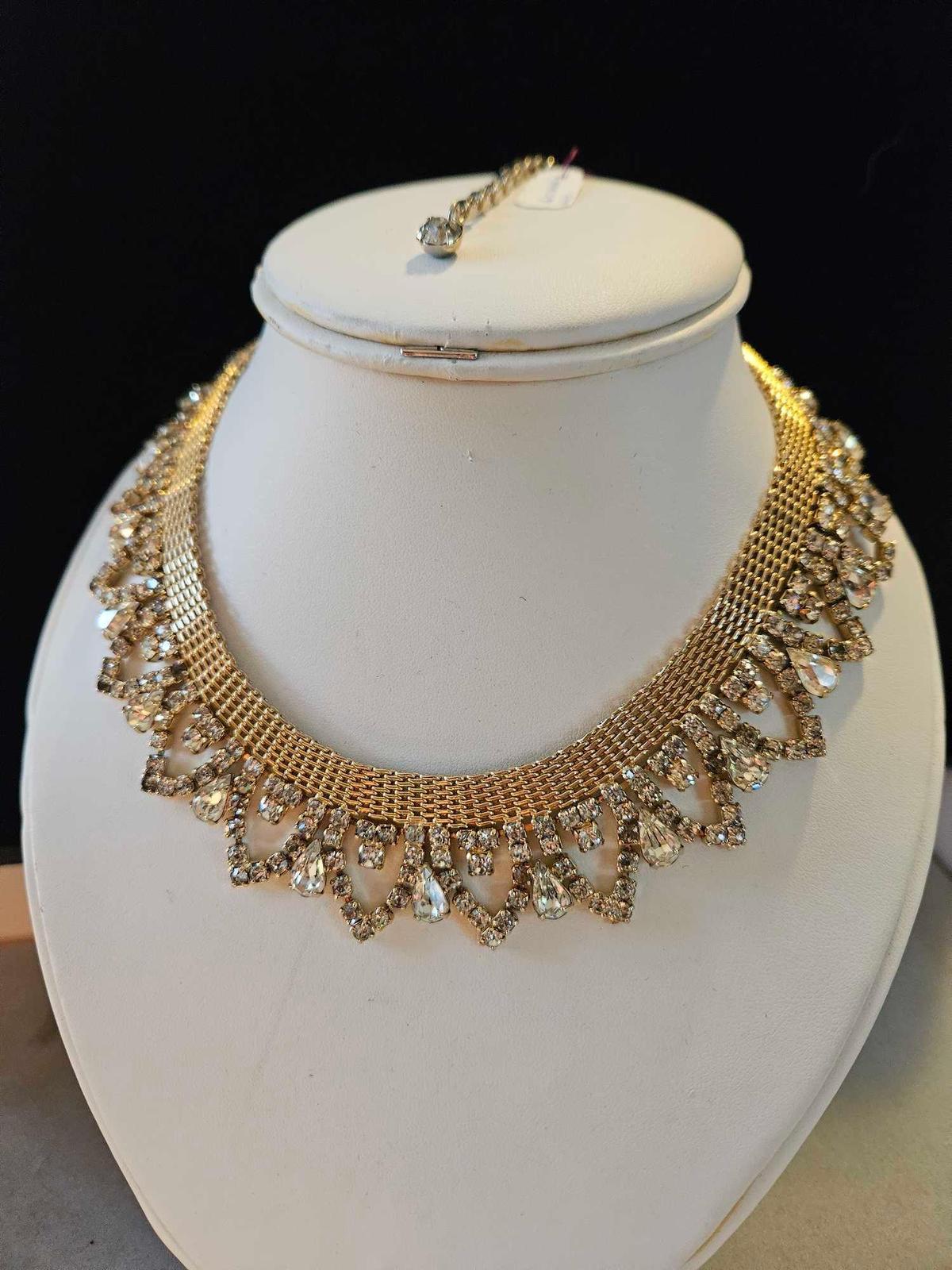 Vintage rhinestone necklace | Proxibid