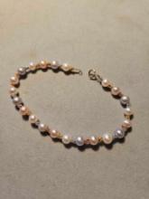 14k gold and genuine pearl bracelet