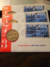 1973 bicentennial first day cover coins, bid x 3