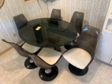 Retro Dining Table with 6 Chairs