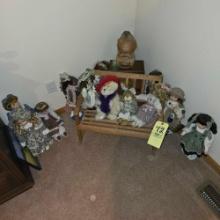 Seymour Dolls, Stuffed Animals, Bench