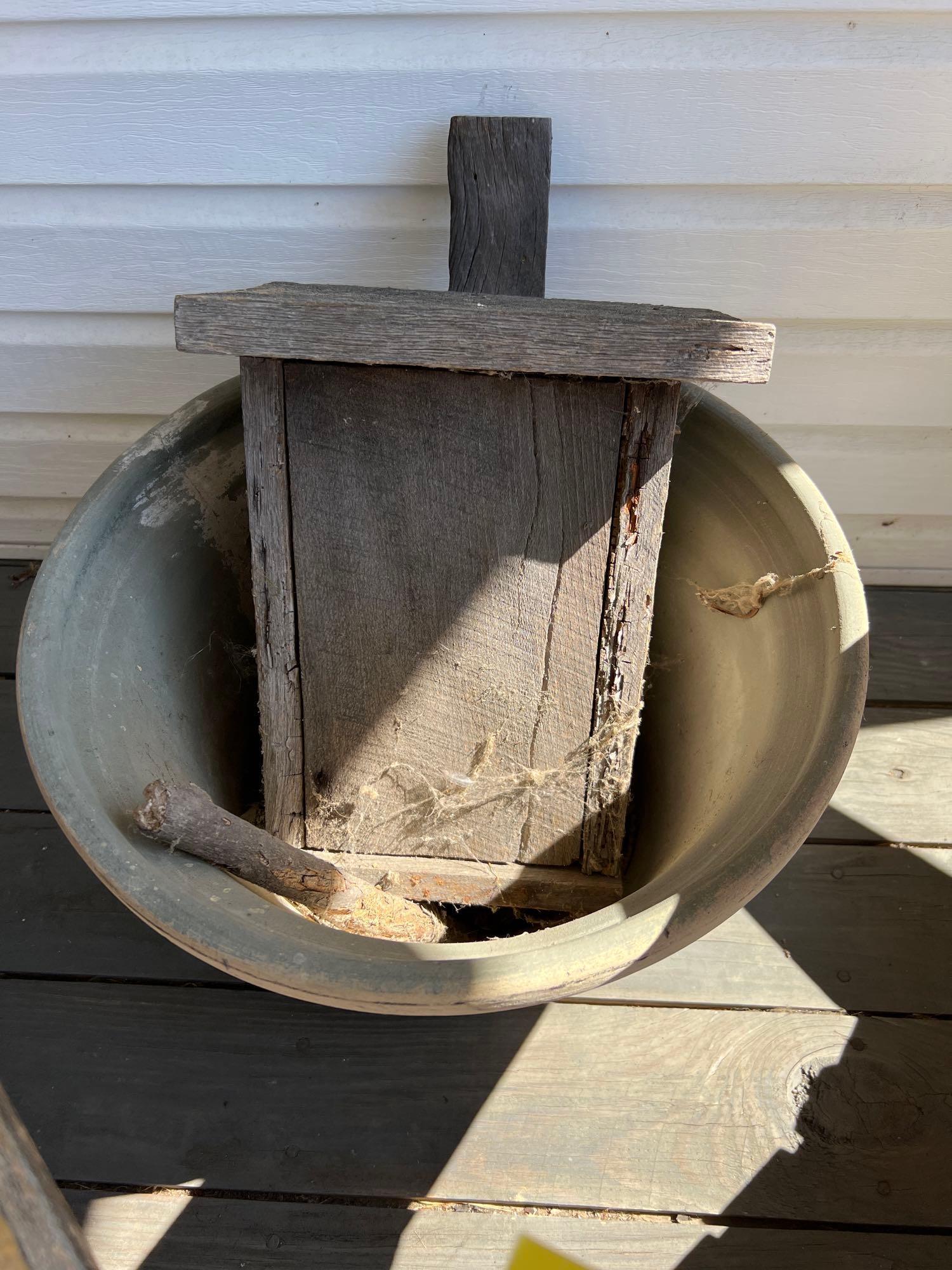 (2) Wood Adirondack Chairs, Planter