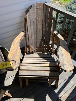 (2) Wood Adirondack Chairs, Planter