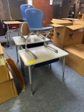 4 desks and 4 chairs like new in boxes small size