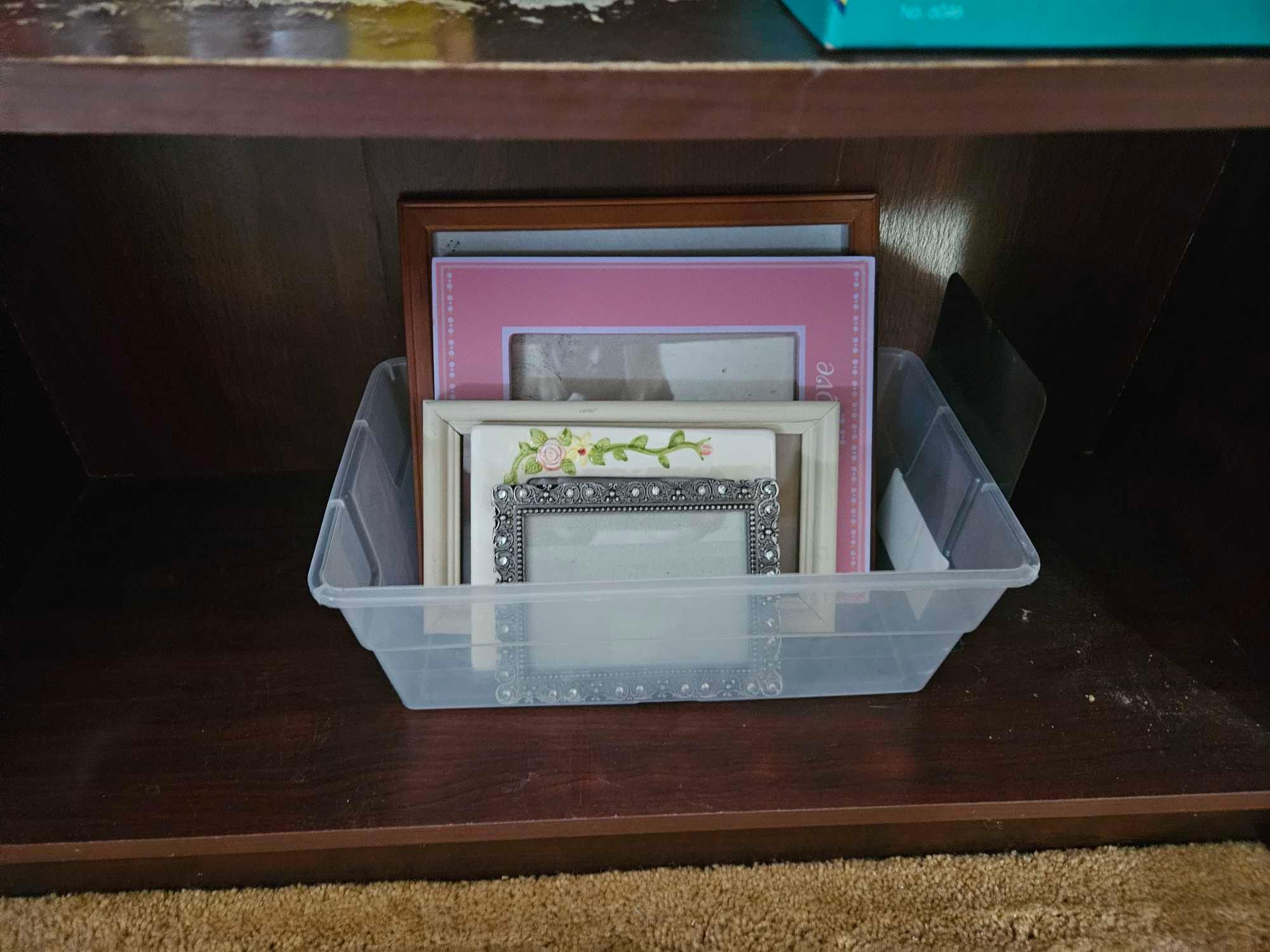 Bookcase with Books, Decor, Picture Frames and Floor Lamp