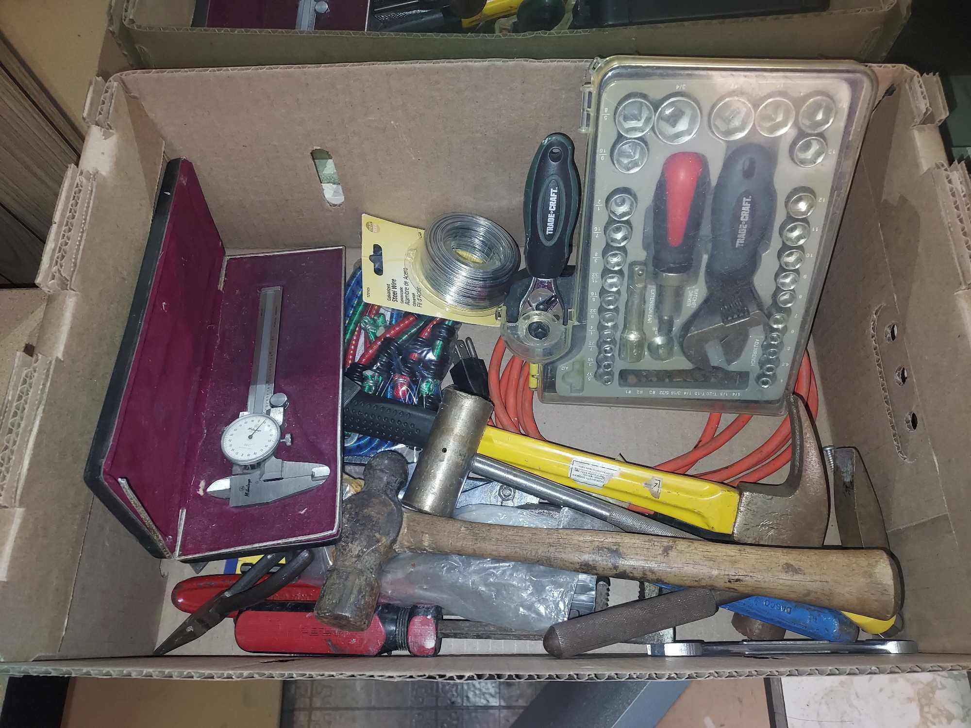 Toolbox & Contents, Pipe Wrenches, Box of Tools, & more