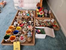 Assortment of Clown Figures and Mugs