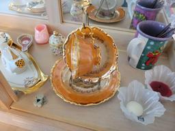 Stemware, Waldershop Bavaria Germany Tea Cup and Saucers, Candle sticks