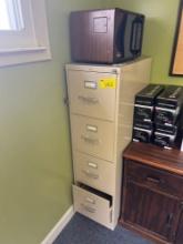 Microwave and File Cabinet