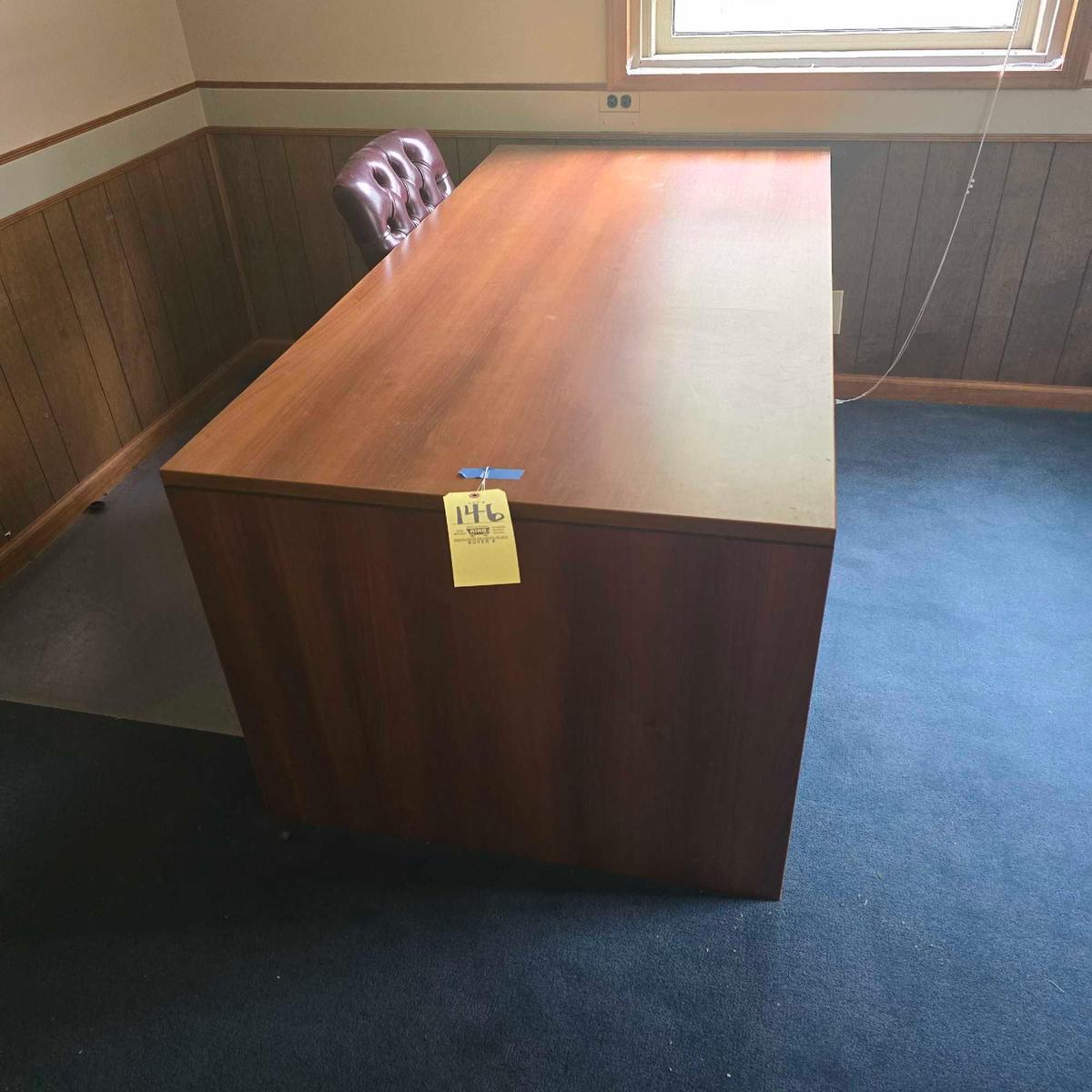 desk and leather chair