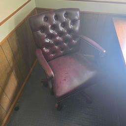 desk and leather chair