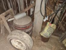 Barrel, Pump, t posts, Chicken wire, Chairs Etc