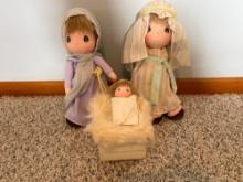 (3) Precious Moments Mary, Joseph, Jesus