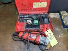 Milwaukee angle grinder and Hilton driver tool