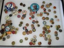 Collectible Pin Backs, Pins, Wallace, Humphrey, Roosevelt , Union