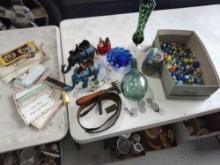 Marbles, Jumbo Peanut butter Jar, Cast iron Banks