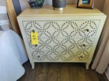 Decorative 3 drawer night stand with nail head trim