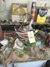 Contents of Workbench, Drill, Hardware, Oil Cans,