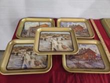 5 Leslie Cope Coca Cola Trays