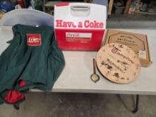 Coca Cola Jacket & Cooler Campfire Marshmallows Clock