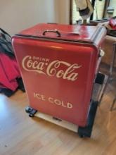 Antique Coca Cola metal top lid ice cooler
