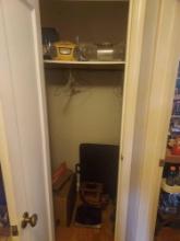 Closet Contents - CD Players, Small Wooden Decor, Scale, Weights, & more