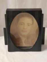 Made in 1934 Art Deco plastic picture frame, Great Depression Recovery Act