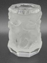 Vintage Czechoslovakian glass vase with cherubs