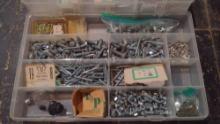 Hardware organizer plastic cabinet with contents