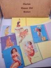 (7) vintage pin up Vargas girls ink pen desk blotters