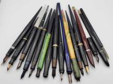 (17) antique & vintage pens: desk, dip style