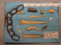Frame of 11 pcs. Bone & Artifacts - Contra