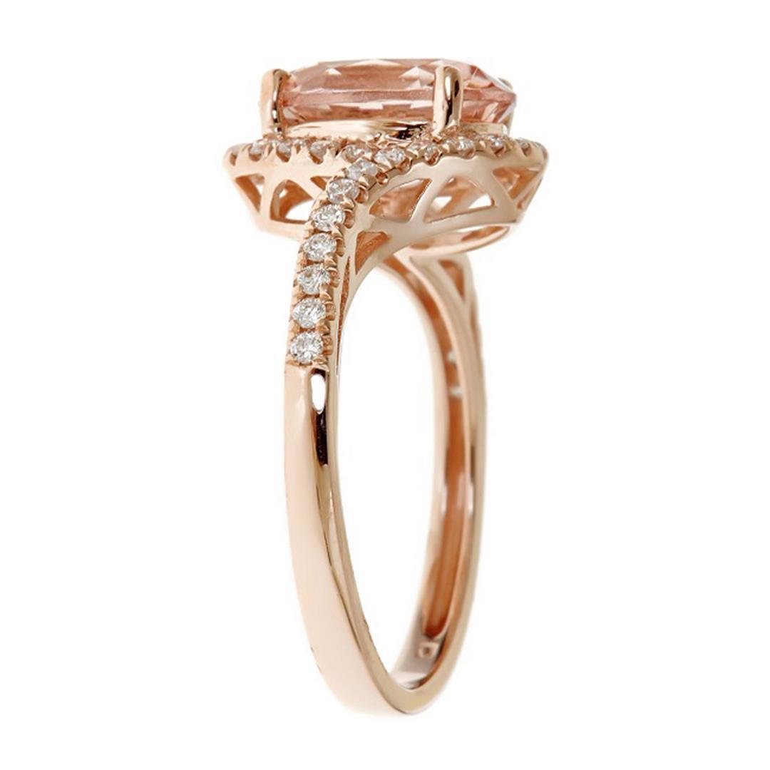 2.09 ctw Morganite and Diamond Ring - 14KT Rose Gold