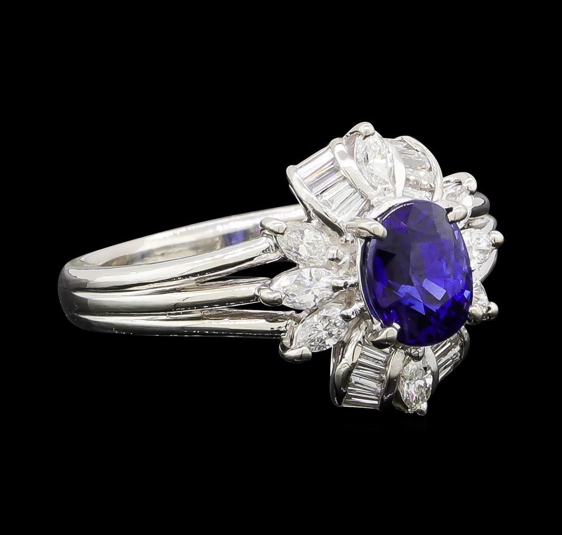 1.28 ctw Sapphire and Diamond Ring - Platinum