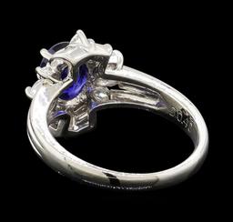 1.28 ctw Sapphire and Diamond Ring - Platinum