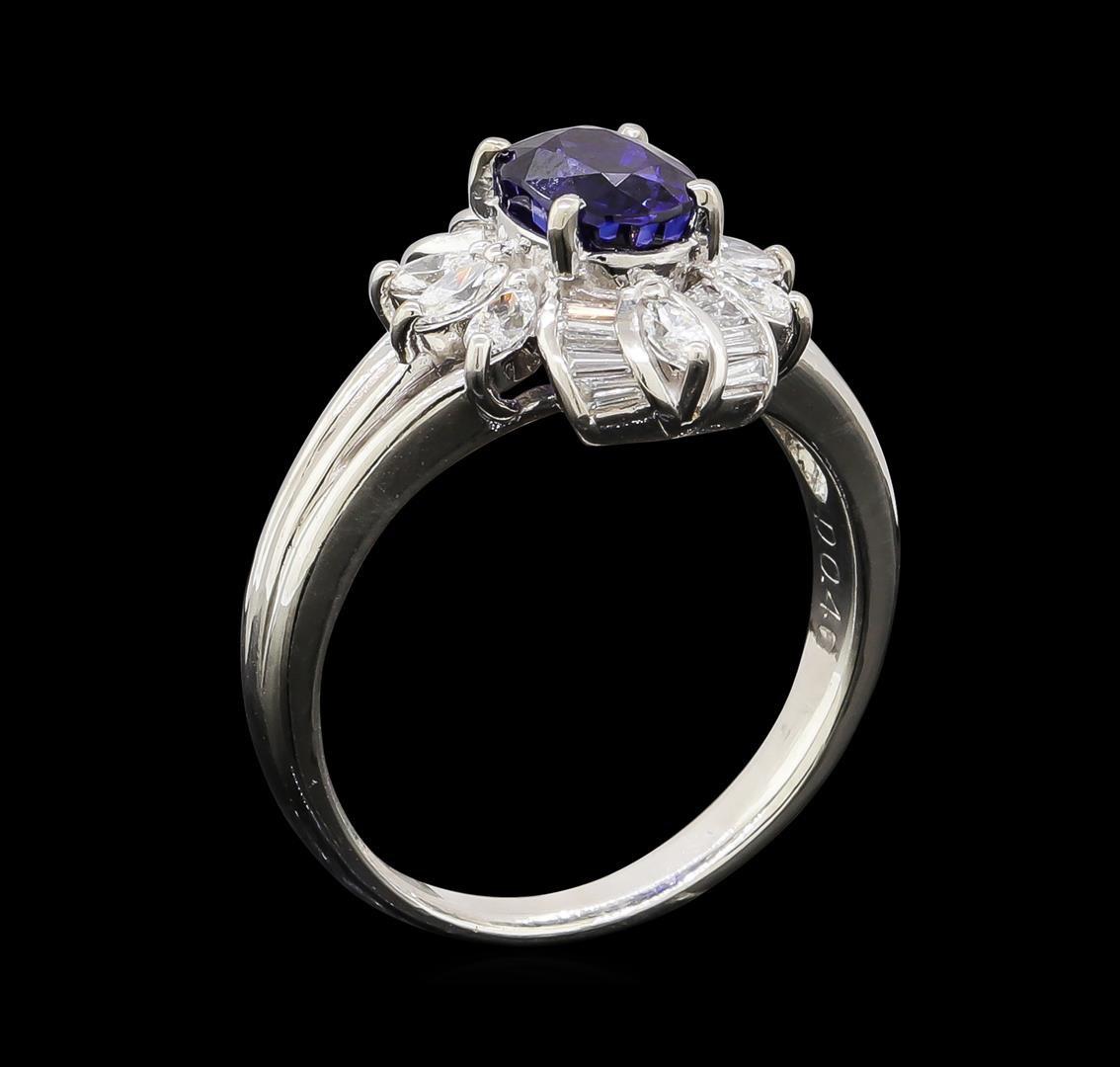 1.28 ctw Sapphire and Diamond Ring - Platinum