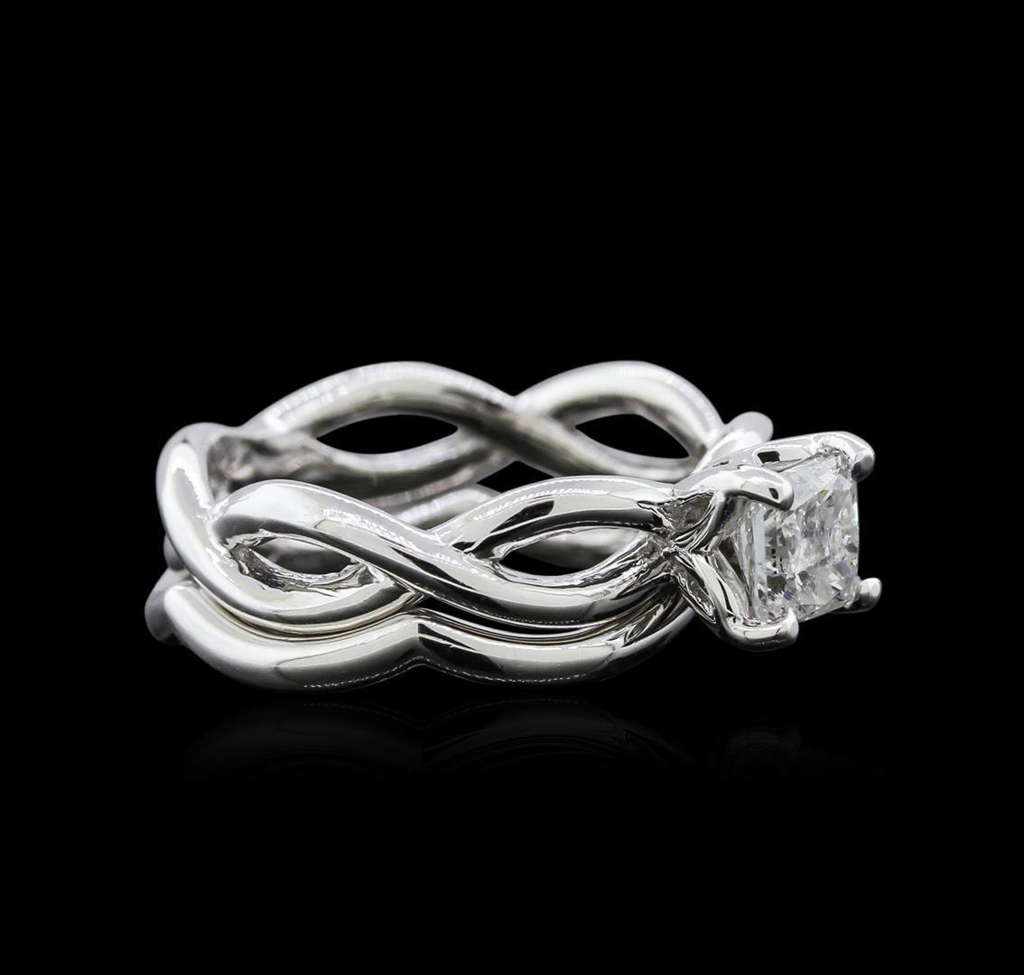 0.90 ctw Diamond Wedding Ring Set - 18KT White Gold