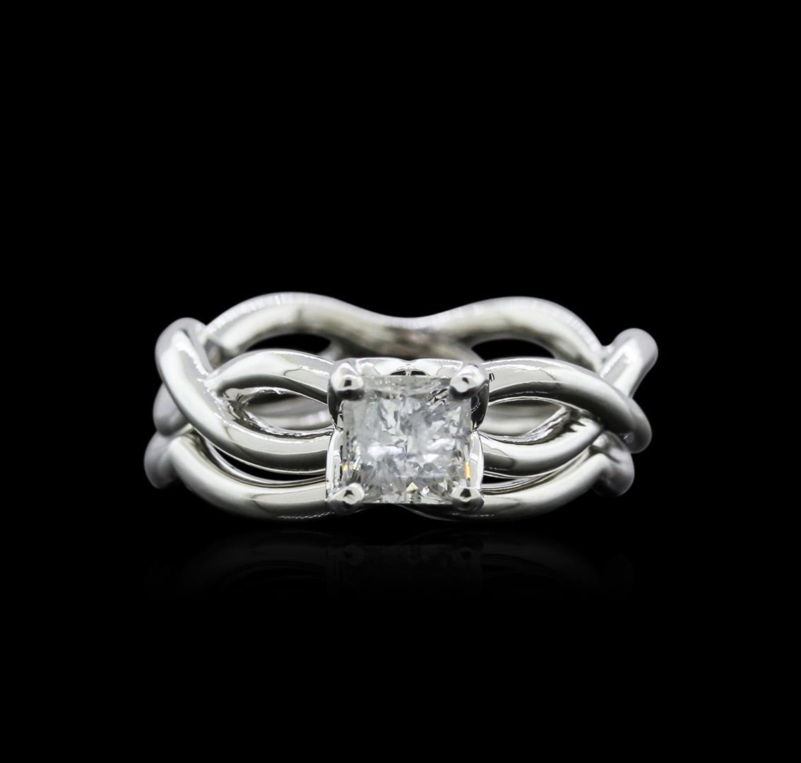 0.90 ctw Diamond Wedding Ring Set - 18KT White Gold